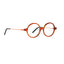 Round orange eyeglasses on a white background
